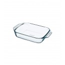 plat rectangle &agrave; four en verre 0.7 litre mijotex