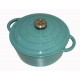 cocotte ronde fonte 24 cm verte 