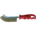 Brosse métallique convexe en acier laitonné 