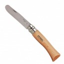 couteau opinel n° 7 lame inox bout rond manche hêtre