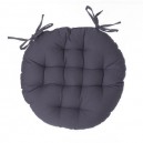 coussin de chaise rond gris foncé