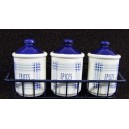 serie de 3 pots à épices avec étagère