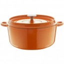 cocotte fonte d'alu 28 cm orange baumalu