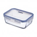 BOITE HERMETIQUE RECTANGLE EN VERRE 1.6L 21X15.5X9.1CM 