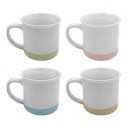 MUG PASTEL 32CL GRES ROSE/BLEU/VERT/BEIGE 