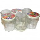 pots de confiture par 6 385ml couvercle décor fruits