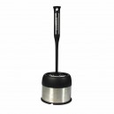brosse wc boule ronde noire avec support inox
