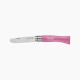 couteau opinel n° 7 lame inox bout rond manche couleur