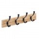 porte manteau bois 4 têtes noir